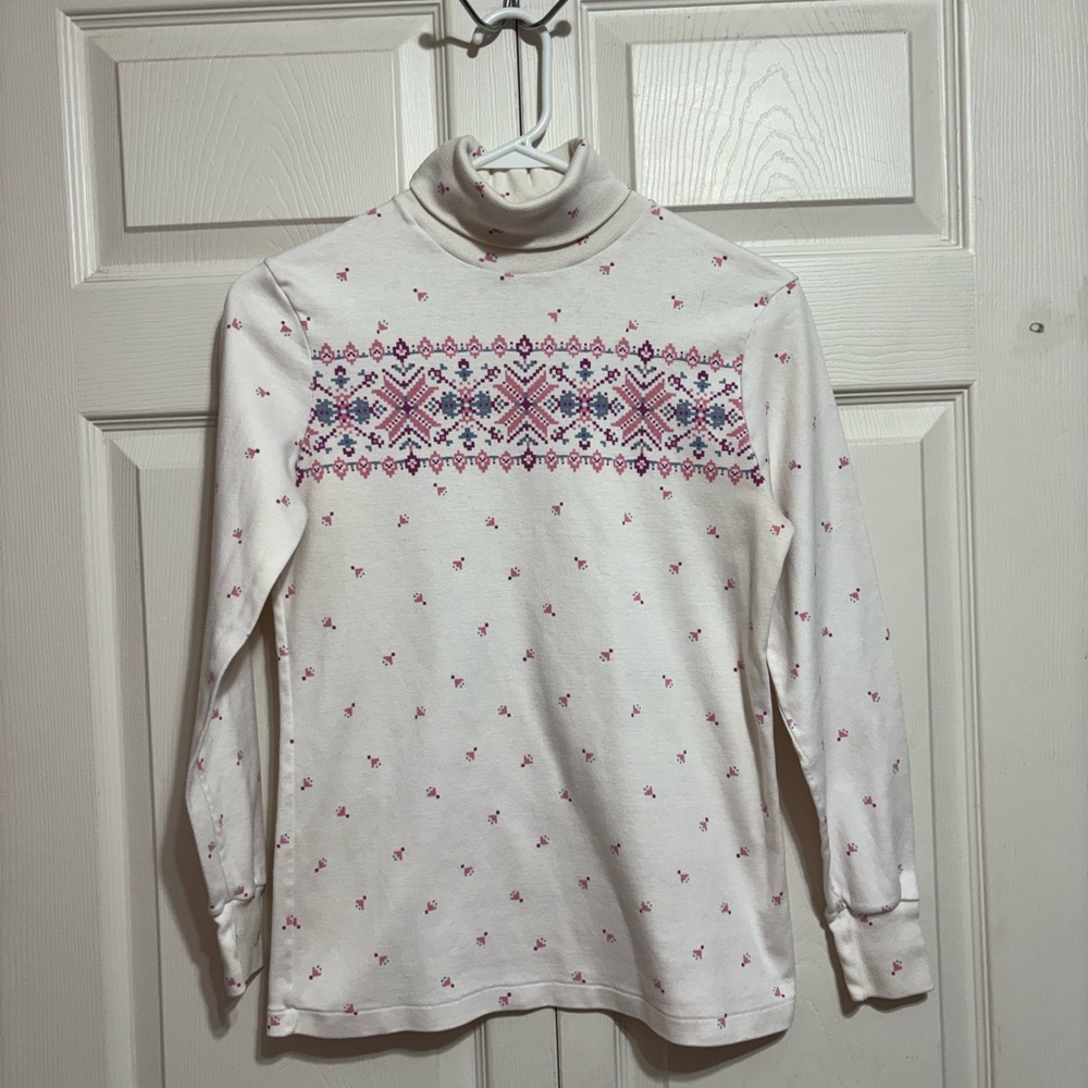 Vintage Floral Turtleneck Blouse